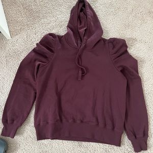 Rebecca Minkoff Janine hoodie Puff sleeves burgundy Small